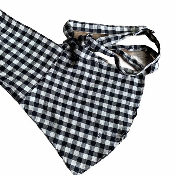 Stradivarius Gingham Bell Sleeved Floral Embroidered Top S - Picture 4 of 8